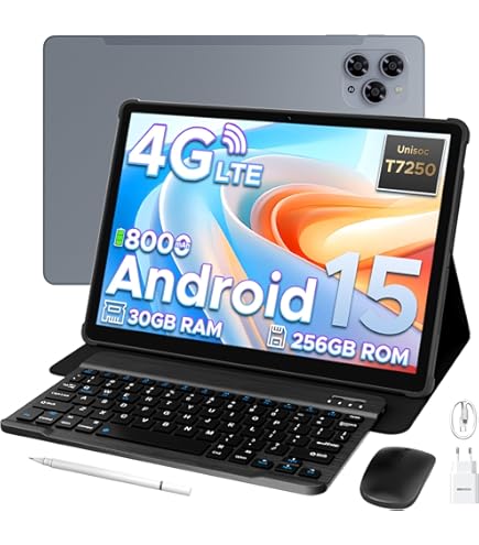 DOOGEE Tab G6 Android 15 Tablet with Keyboard, 30GB RAM + 256GB